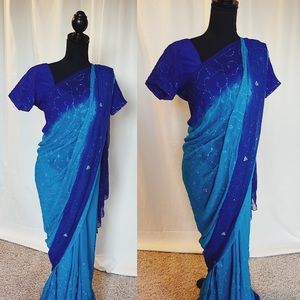 Royal Blue Shaded Saree